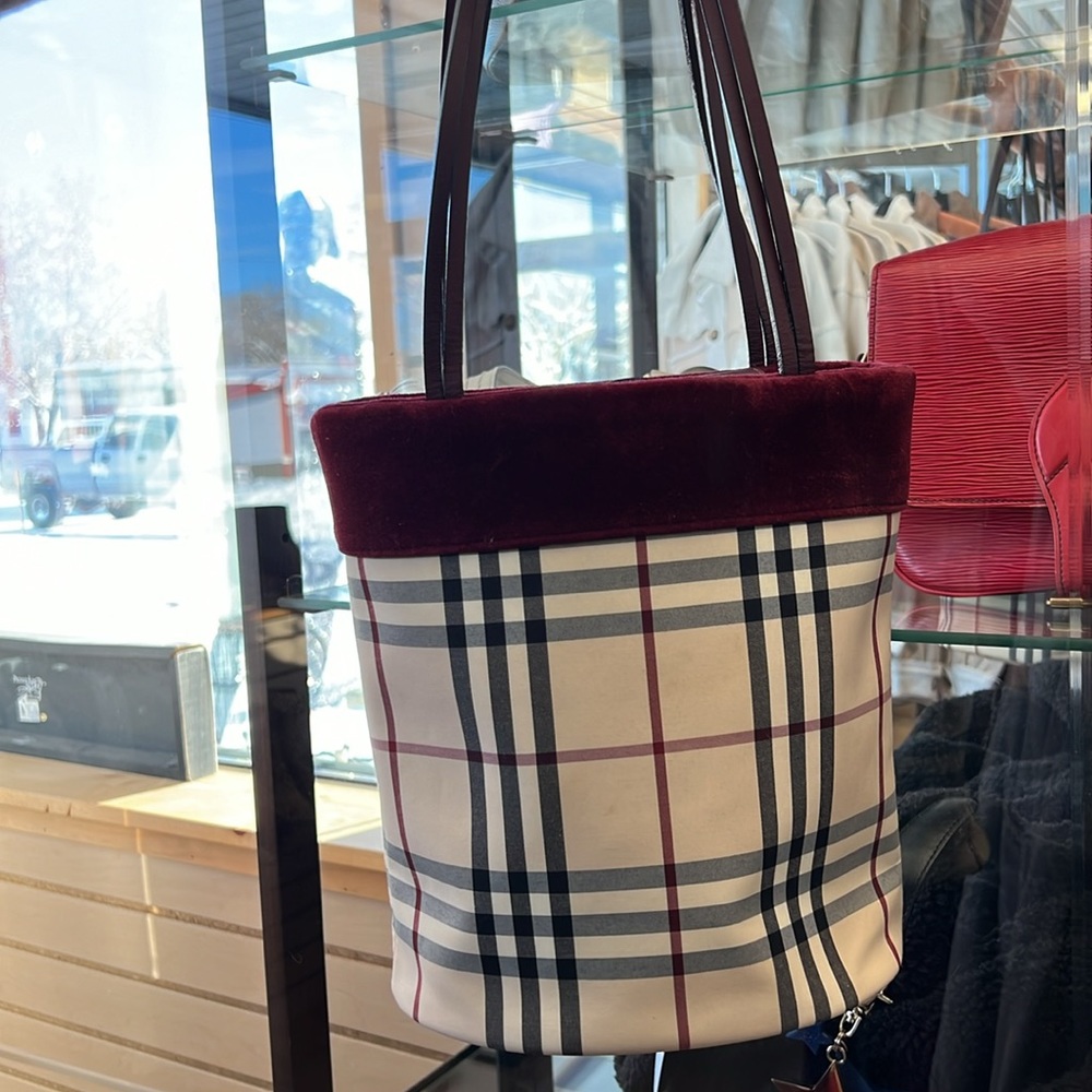 Vintage Burberry Velvet Trim Bag - Picture 4 of 4